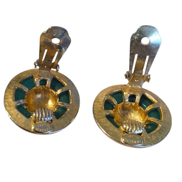 Vintage Kenneth Lane Button Clip-On Earrings - Picture 4 of 7